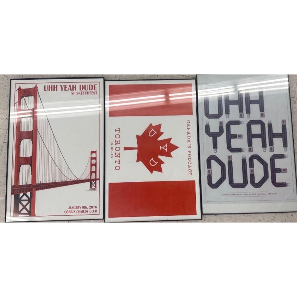 Rare Uhh Yeah Dude Podcast Posters Set 3 Framed 2016 SF Sketchfest Toronto UYD - Picture 7 of 14